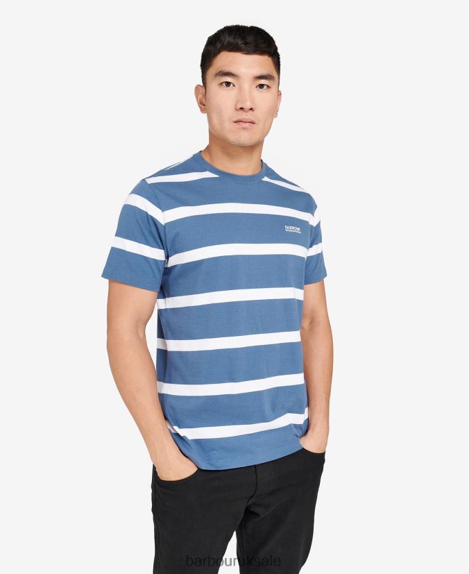 Cobain Striped T-Shirt Barbour Men R08LB6912 Clothing Blue Horizon