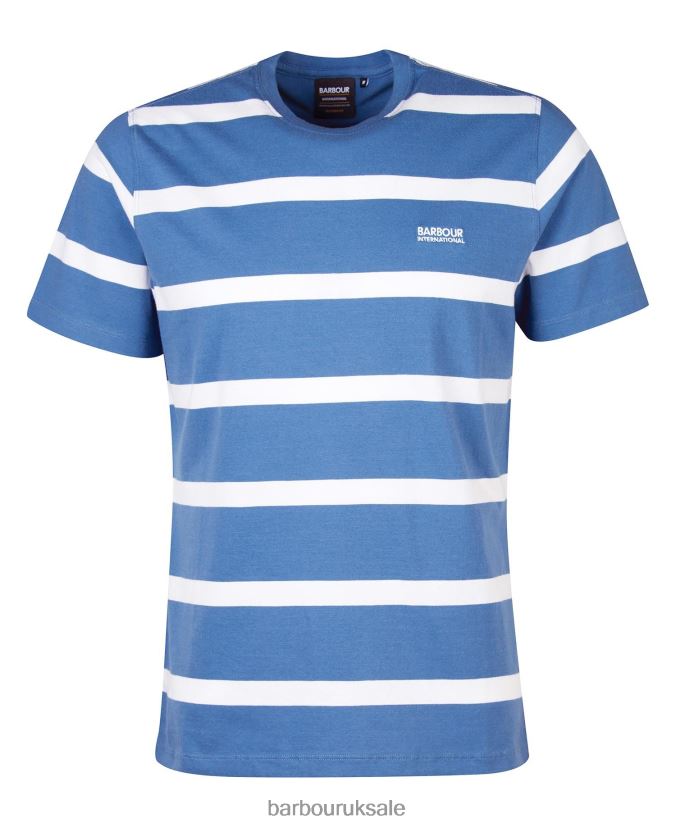 Cobain Striped T-Shirt Barbour Men R08LB6912 Clothing Blue Horizon