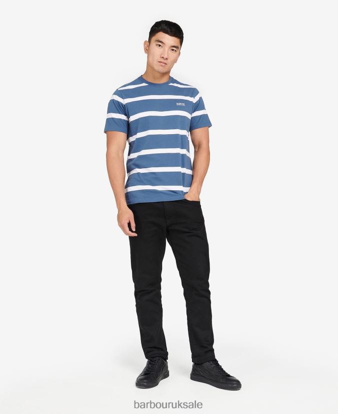 Cobain Striped T-Shirt Barbour Men R08LB6912 Clothing Blue Horizon