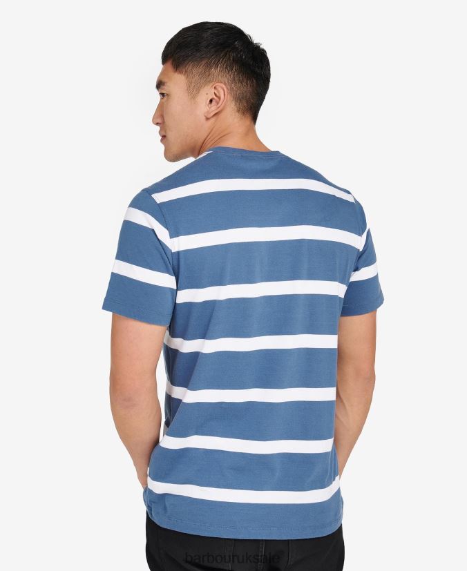 Cobain Striped T-Shirt Barbour Men R08LB6912 Clothing Blue Horizon