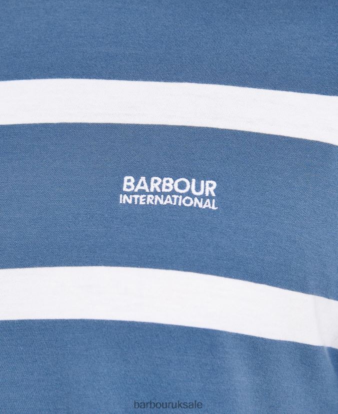 Cobain Striped T-Shirt Barbour Men R08LB6912 Clothing Blue Horizon