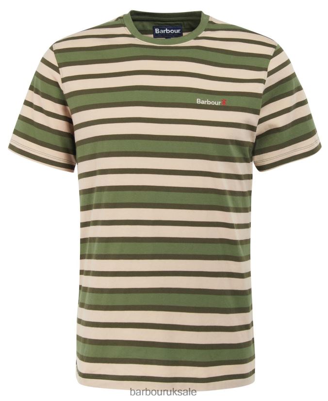 Crundale Stripe T-Shirt Barbour Men R08LB6750 Clothing Faded Orange