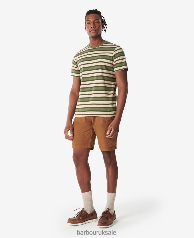 Crundale Stripe T-Shirt Barbour Men R08LB6750 Clothing Faded Orange