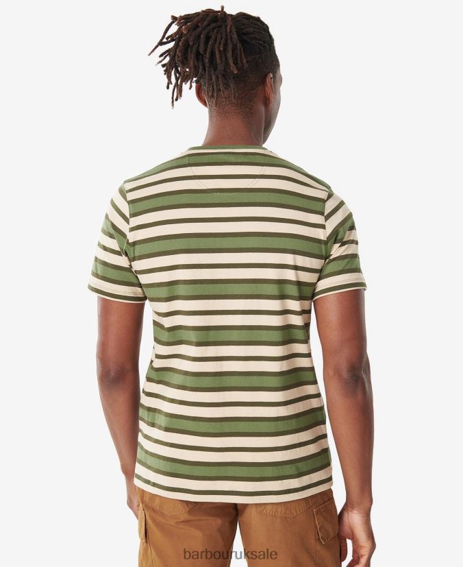 Crundale Stripe T-Shirt Barbour Men R08LB6750 Clothing Faded Orange