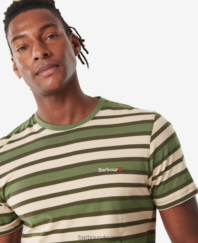 Crundale Stripe T-Shirt Barbour Men R08LB6750 Clothing Faded Orange
