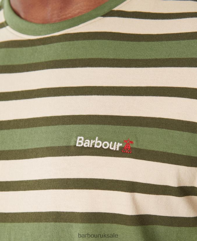 Crundale Stripe T-Shirt Barbour Men R08LB6750 Clothing Faded Orange
