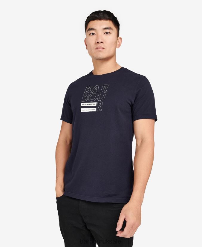 Cube Graphic-Print T-Shirt Barbour Men R08LB6838 Clothing Classic White