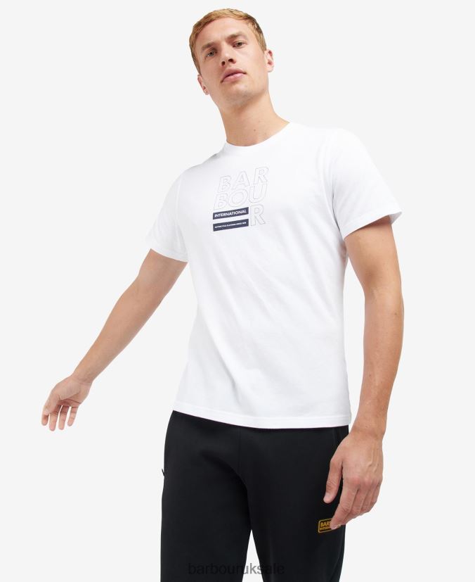 Cube Graphic-Print T-Shirt Barbour Men R08LB6854 Clothing Classic White