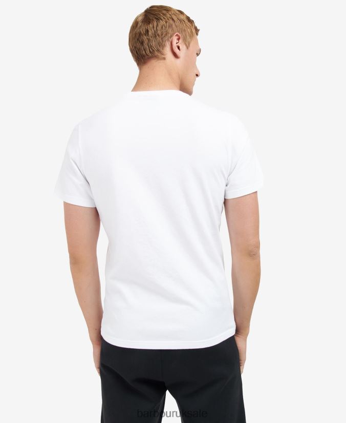 Cube Graphic-Print T-Shirt Barbour Men R08LB6854 Clothing Classic White