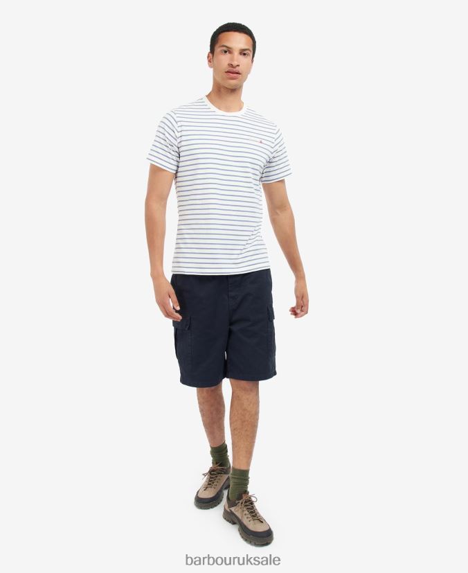 Dent Striped T-Shirt Barbour Men R08LB6828 Clothing Powder Blue