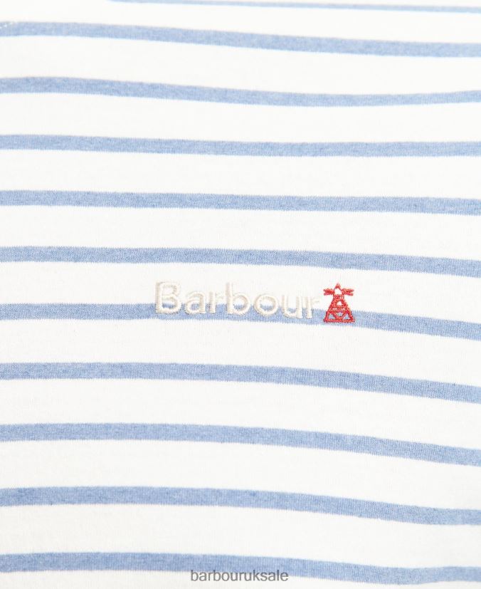 Dent Striped T-Shirt Barbour Men R08LB6828 Clothing Powder Blue