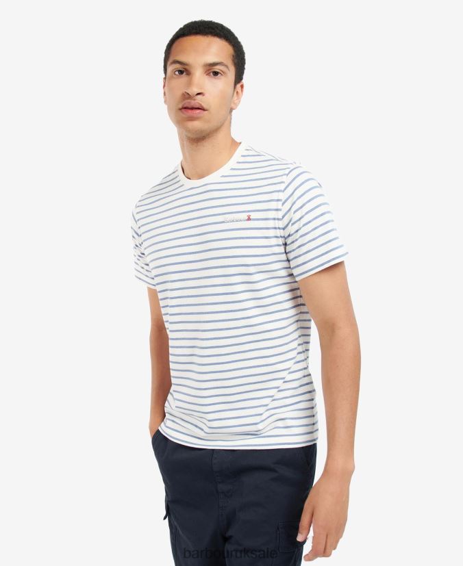Dent Striped T-Shirt Barbour Men R08LB6828 Clothing Powder Blue
