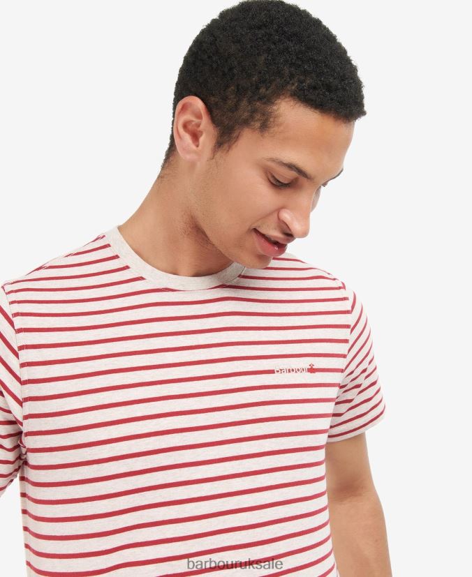 Dent Striped T-Shirt Barbour Men R08LB6832 Clothing Powder Blue