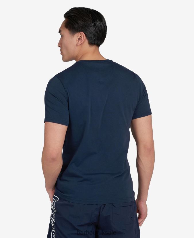 Essential Small Logo T-Shirt Barbour Men R08LB6874 Clothing Navy