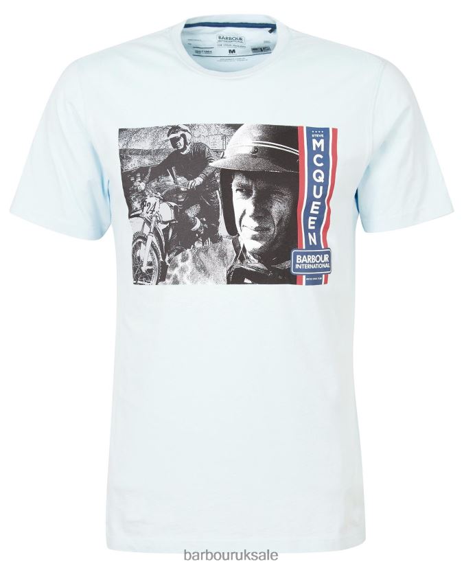 Harris Graphic T-Shirt Barbour Men R08LB6966 Clothing Pale Sky