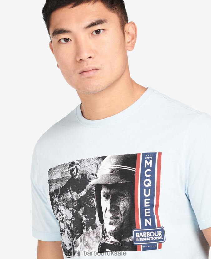 Harris Graphic T-Shirt Barbour Men R08LB6966 Clothing Pale Sky