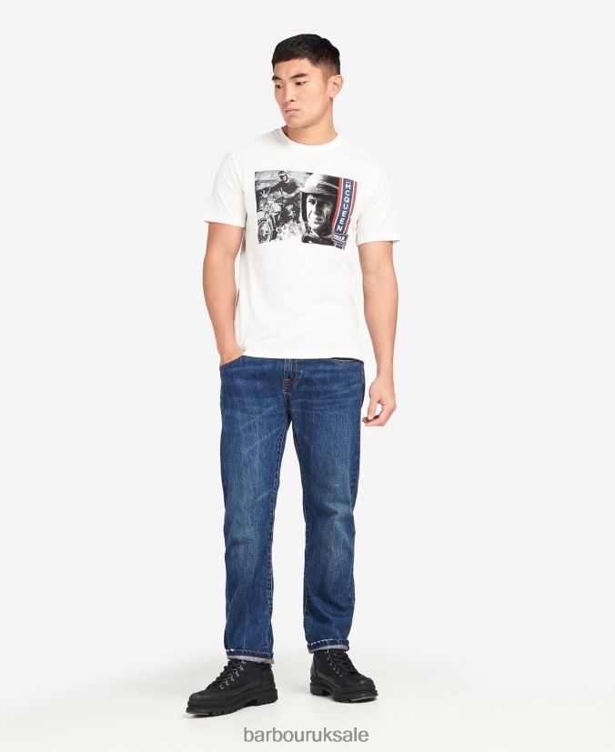 Harris Graphic T-Shirt Barbour Men R08LB6969 Clothing Pale Sky