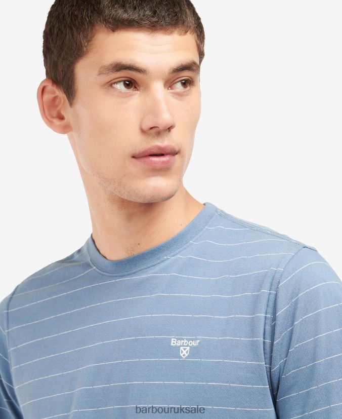 Hobson Striped T-Shirt Barbour Men R08LB6765 Clothing Whisper White