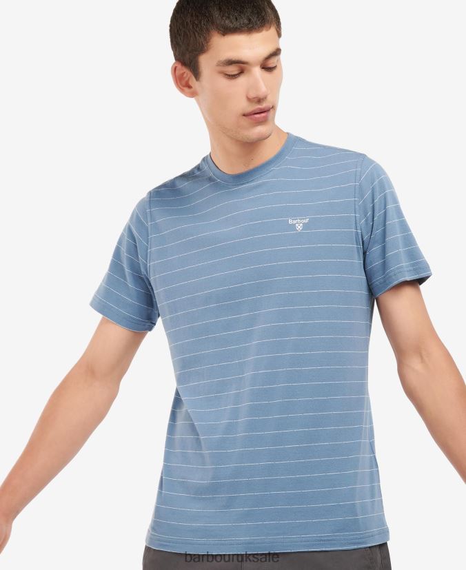 Hobson Striped T-Shirt Barbour Men R08LB6765 Clothing Whisper White