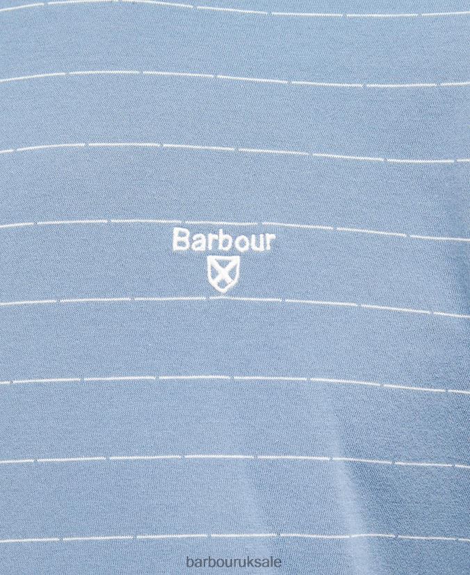 Hobson Striped T-Shirt Barbour Men R08LB6765 Clothing Whisper White