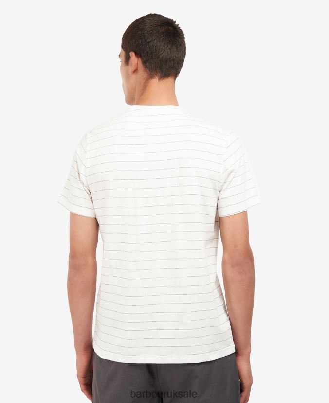Hobson Striped T-Shirt Barbour Men R08LB6805 Clothing Whisper White