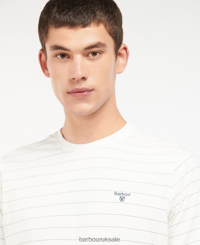 Hobson Striped T-Shirt Barbour Men R08LB6805 Clothing Whisper White