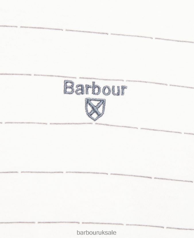 Hobson Striped T-Shirt Barbour Men R08LB6805 Clothing Whisper White