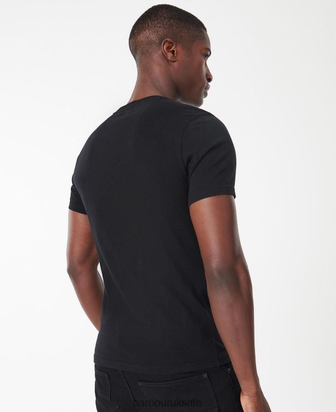 International T-Shirt Small Logo Barbour Men R08LB6787 Clothing Black