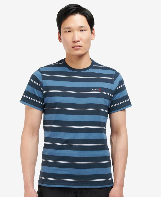 Kendray Stripe T-Shirt Barbour Men R08LB6819 Clothing Whisper White