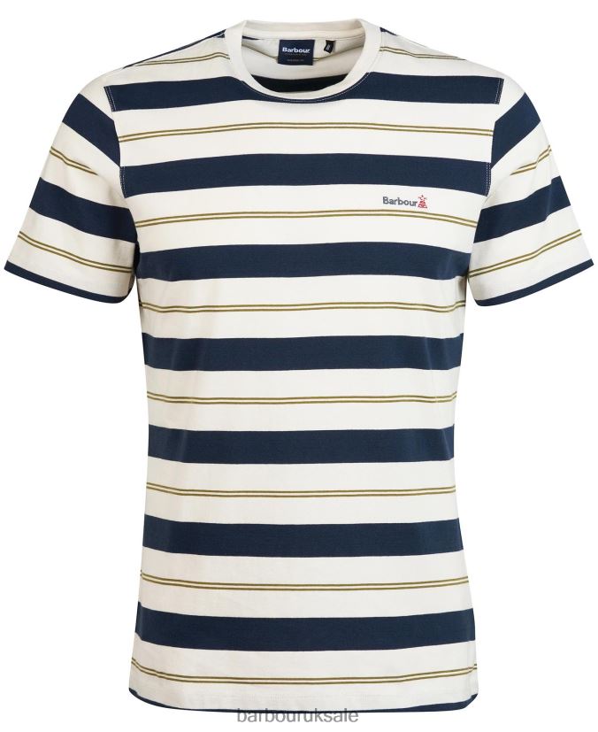 Kendray Stripe T-Shirt Barbour Men R08LB6860 Clothing Whisper White