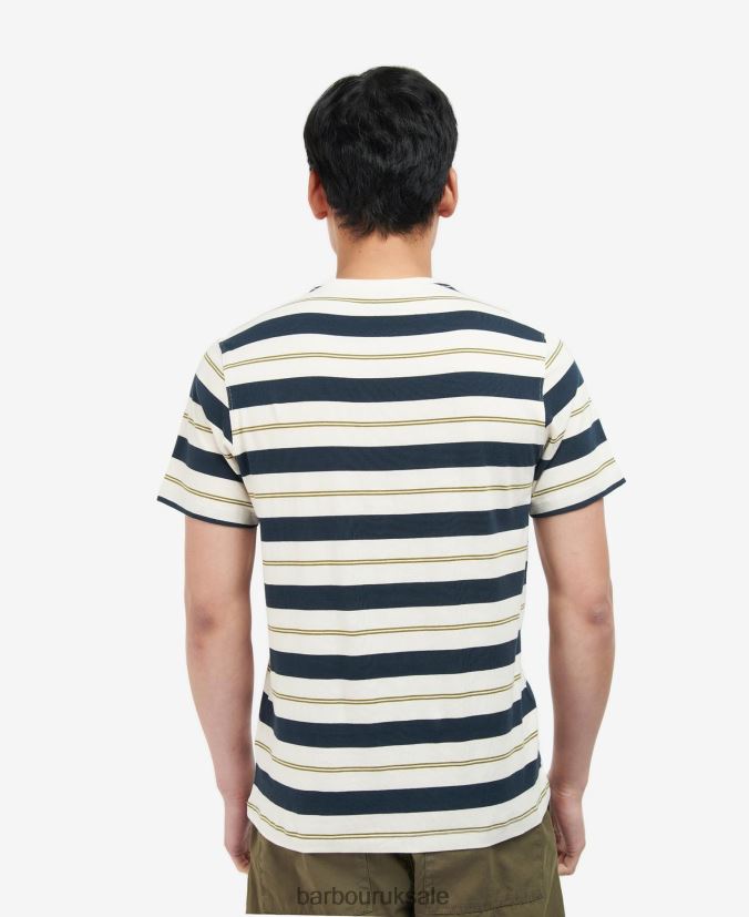 Kendray Stripe T-Shirt Barbour Men R08LB6860 Clothing Whisper White
