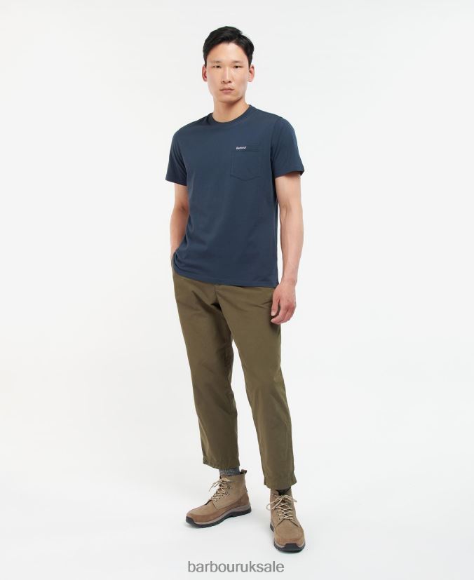 Langdon Pocket T-Shirt Barbour Men R08LB6918 Clothing Classic Navy