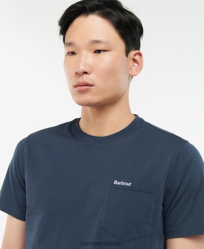 Langdon Pocket T-Shirt Barbour Men R08LB6918 Clothing Classic Navy