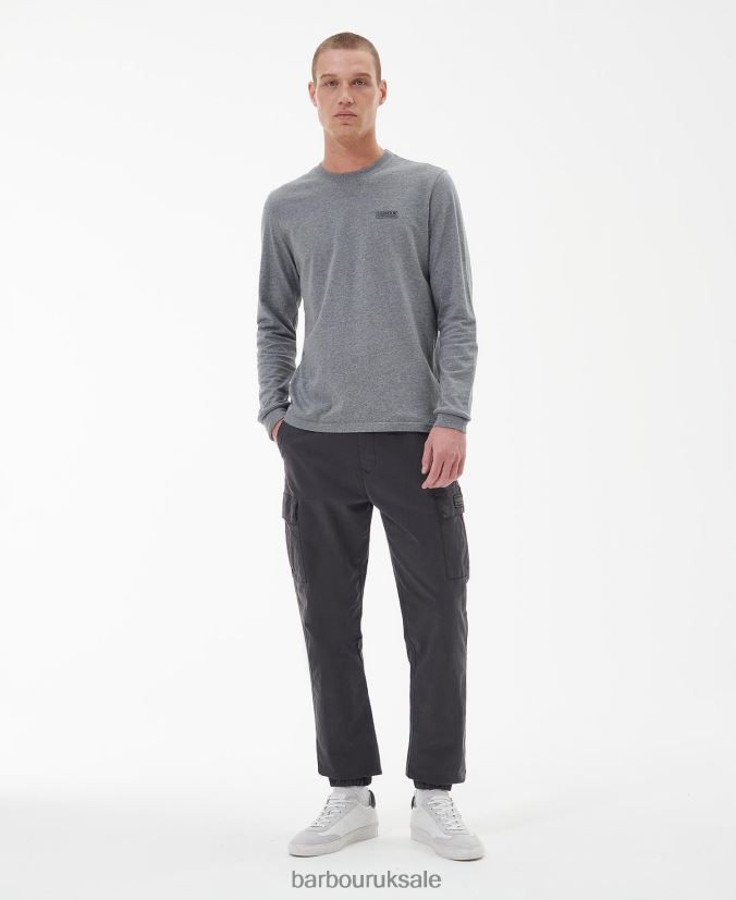 Long Sleeved Logo T-Shirt Barbour Men R08LB6899 Clothing Black