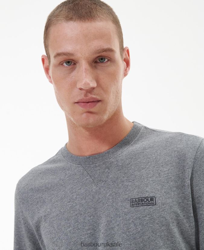 Long Sleeved Logo T-Shirt Barbour Men R08LB6899 Clothing Black