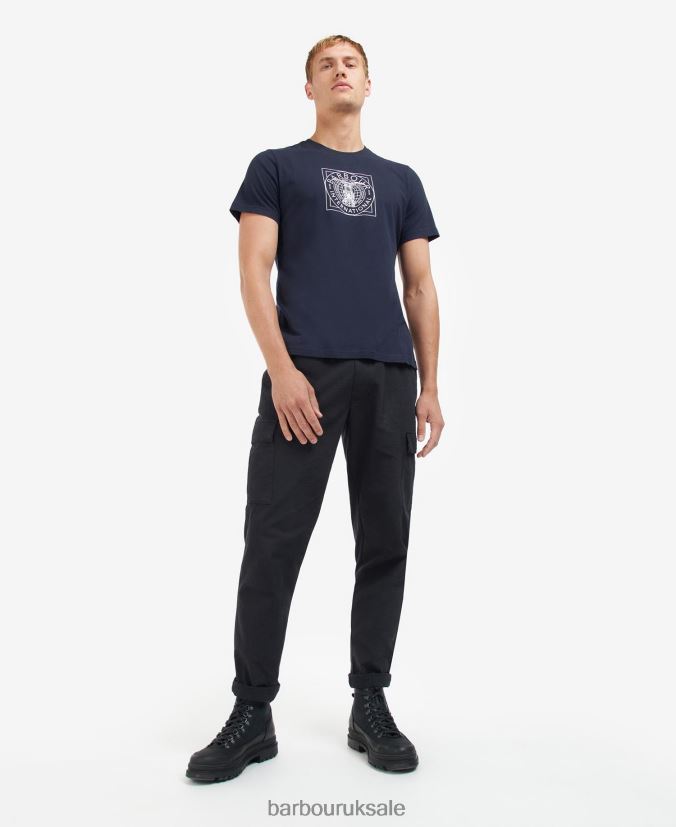 Miles Graphic-Print T-Shirt Barbour Men R08LB6835 Clothing Night Sky
