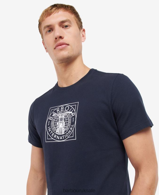 Miles Graphic-Print T-Shirt Barbour Men R08LB6835 Clothing Night Sky