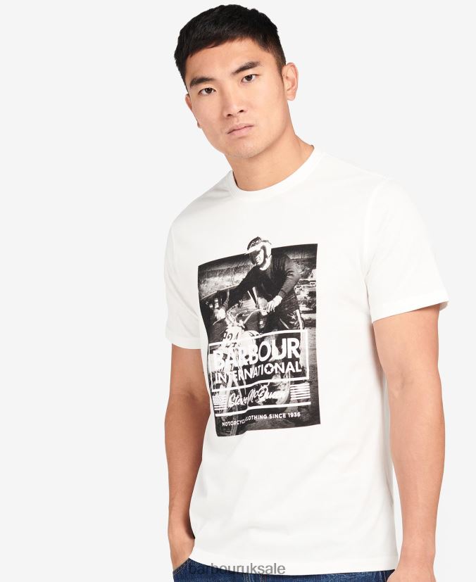 Morris Graphic T-Shirt Barbour Men R08LB6961 Clothing Whisper White