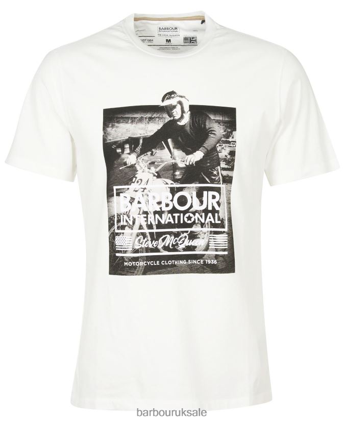 Morris Graphic T-Shirt Barbour Men R08LB6961 Clothing Whisper White
