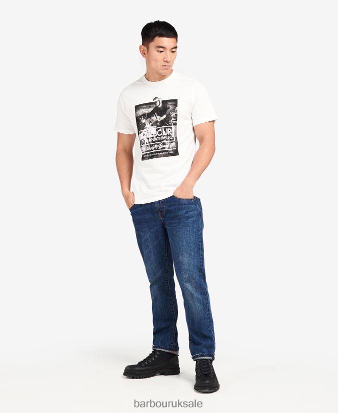 Morris Graphic T-Shirt Barbour Men R08LB6961 Clothing Whisper White