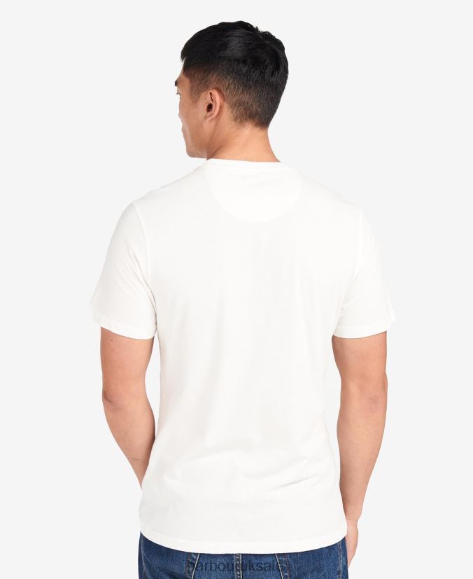 Morris Graphic T-Shirt Barbour Men R08LB6961 Clothing Whisper White