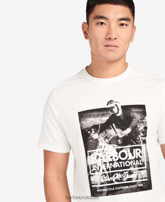 Morris Graphic T-Shirt Barbour Men R08LB6961 Clothing Whisper White