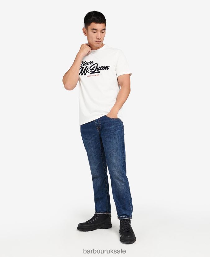 Murrey Graphic T-Shirt Barbour Men R08LB6855 Clothing Whisper White