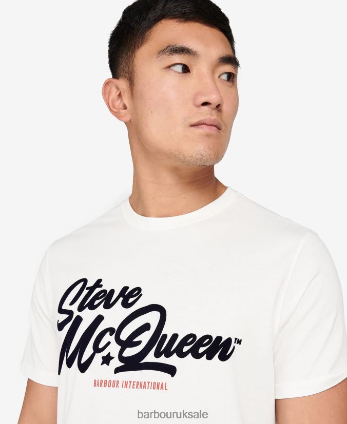 Murrey Graphic T-Shirt Barbour Men R08LB6855 Clothing Whisper White