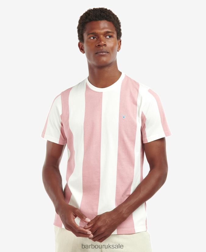 Osborne Striped T-Shirt Barbour Men R08LB6806 Clothing Pink Salt