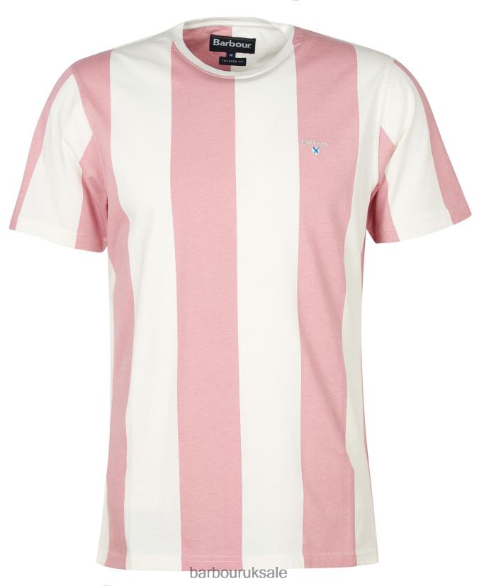 Osborne Striped T-Shirt Barbour Men R08LB6806 Clothing Pink Salt