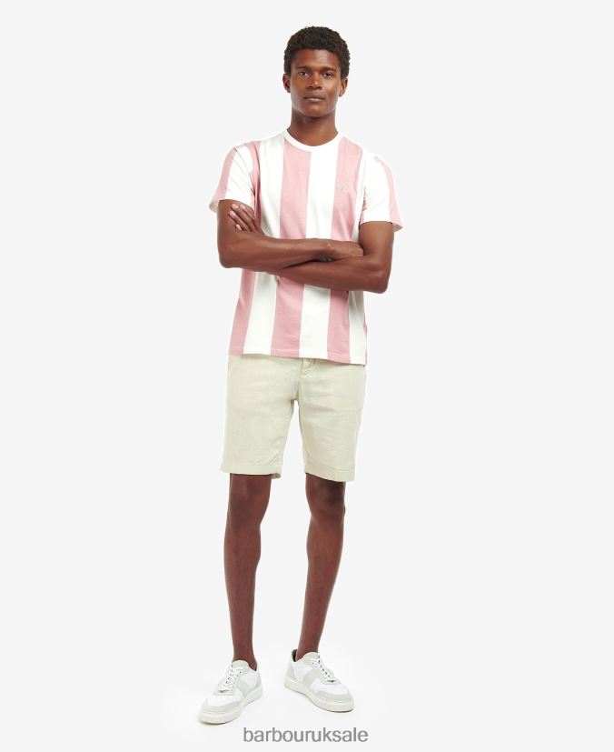 Osborne Striped T-Shirt Barbour Men R08LB6806 Clothing Pink Salt