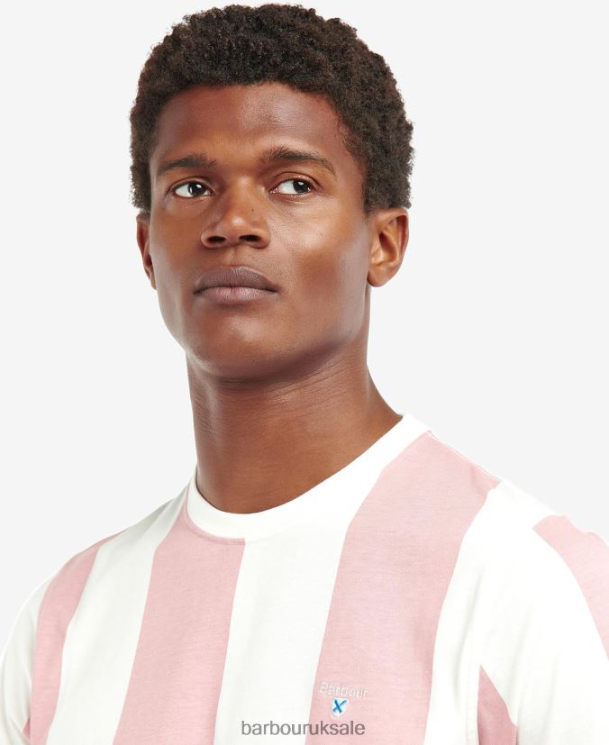 Osborne Striped T-Shirt Barbour Men R08LB6806 Clothing Pink Salt