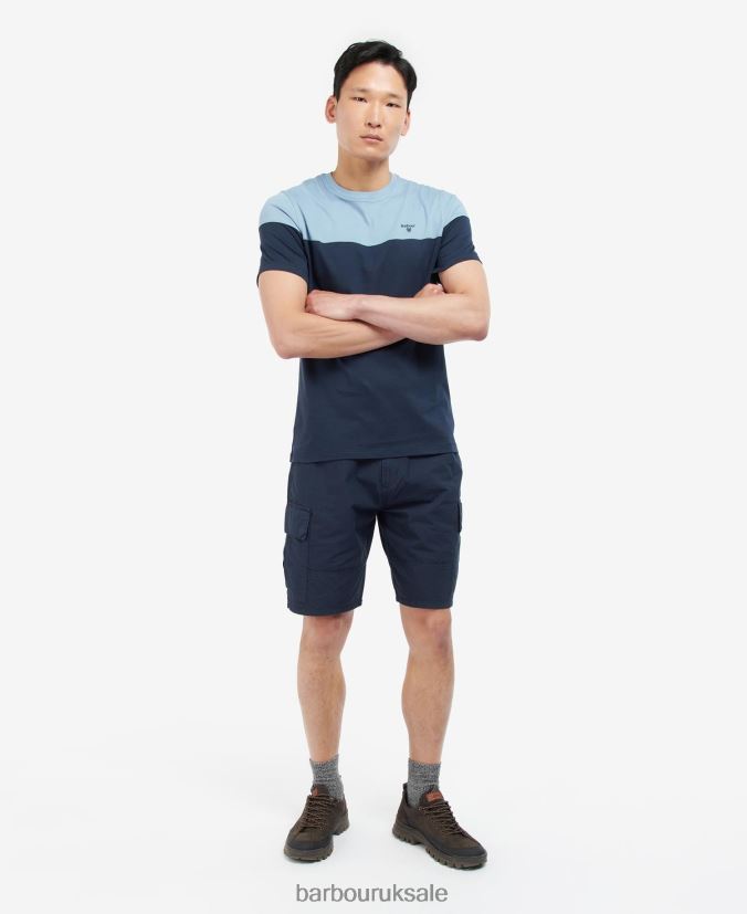 Owton Panelled T-Shirt Barbour Men R08LB6951 Clothing Classic Navy