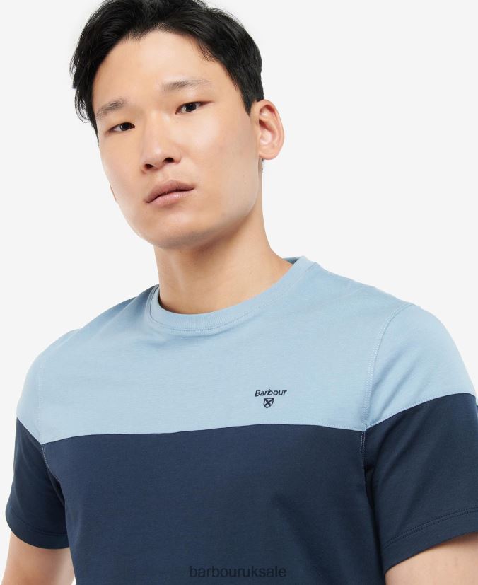 Owton Panelled T-Shirt Barbour Men R08LB6951 Clothing Classic Navy